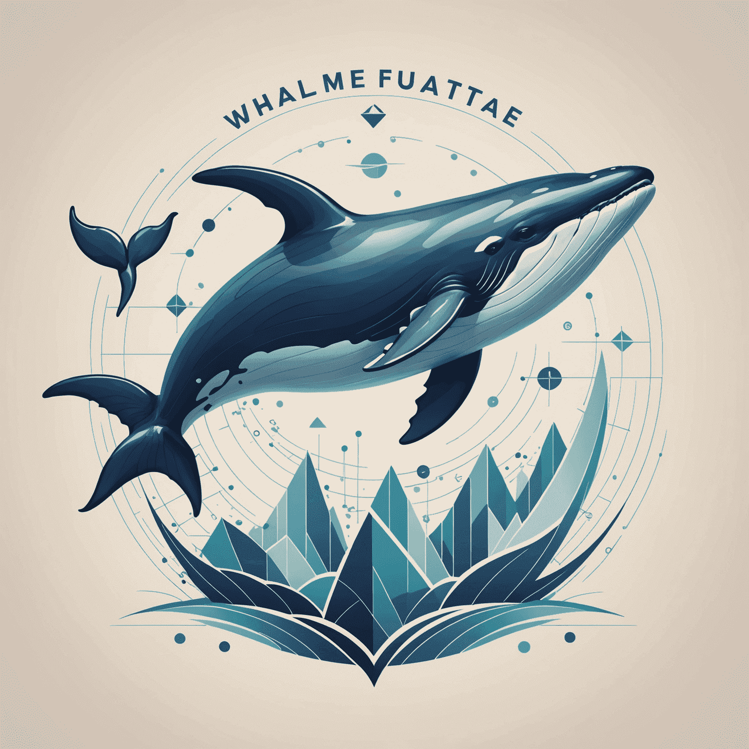 whaleeted Logo - Ein stilisierter Wal mit Finanzdiagrammen