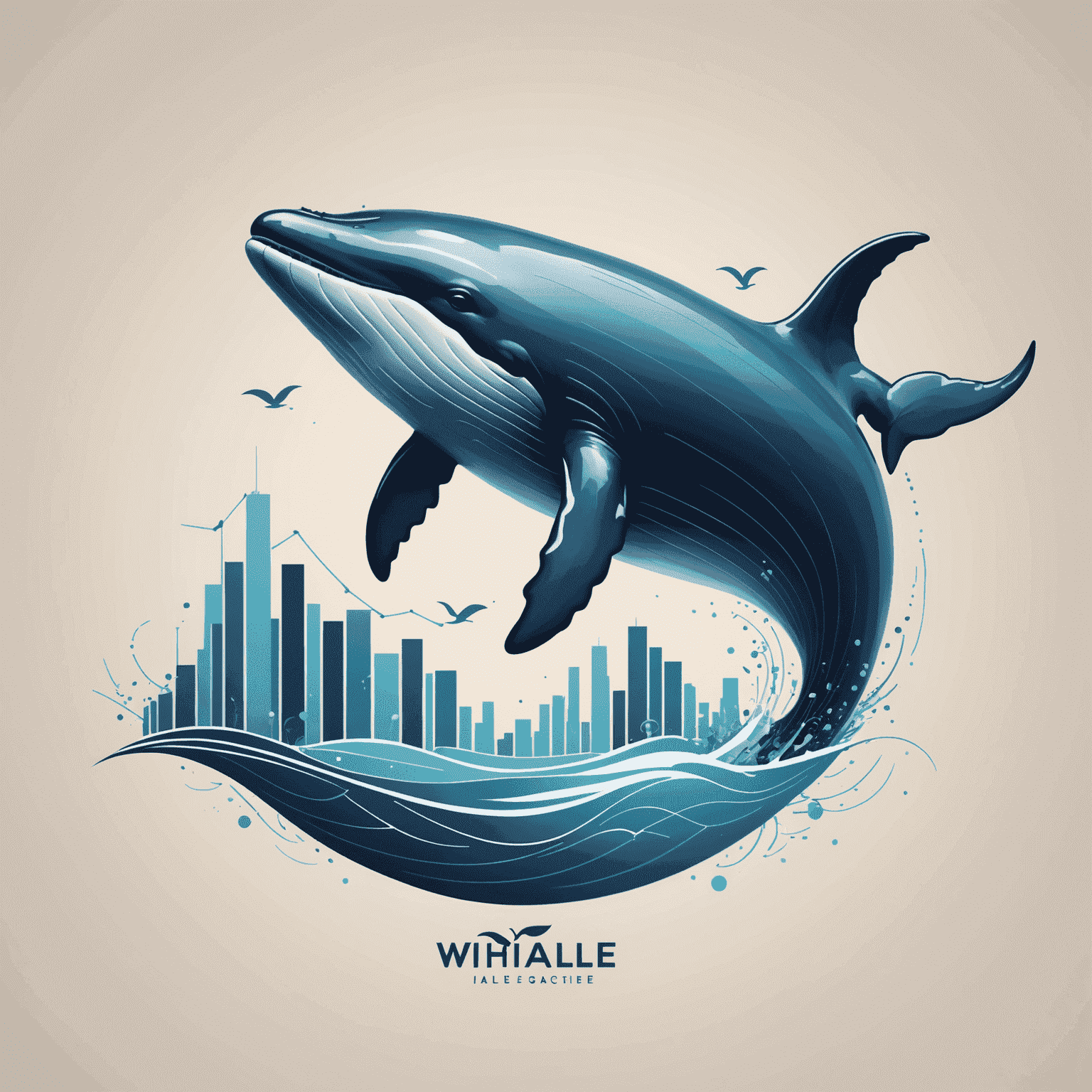 whaleeted Logo - Ein stilisierter Wal mit Finanzdiagrammen