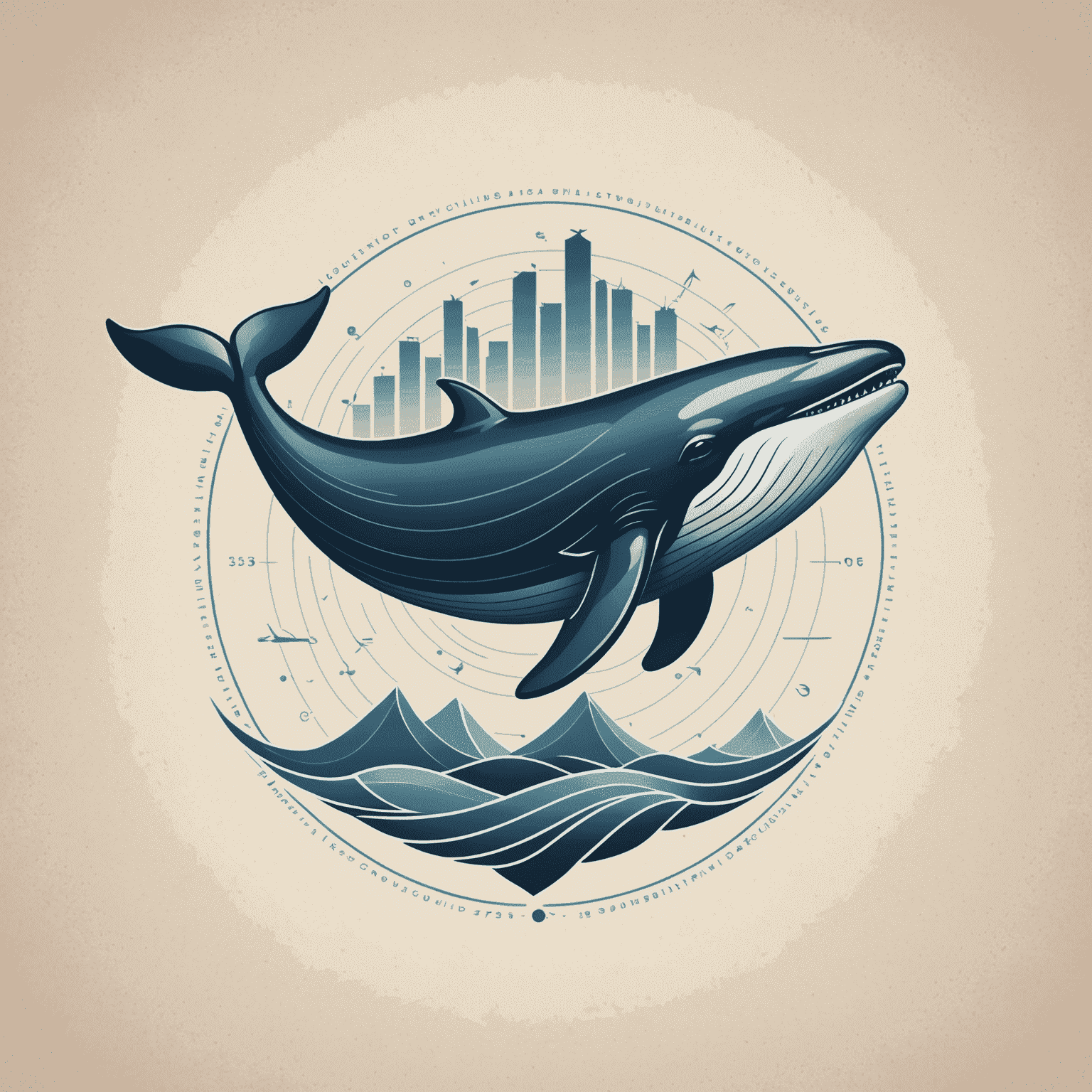 whaleeted Logo - Ein stilisierter Wal mit Finanzdiagrammen