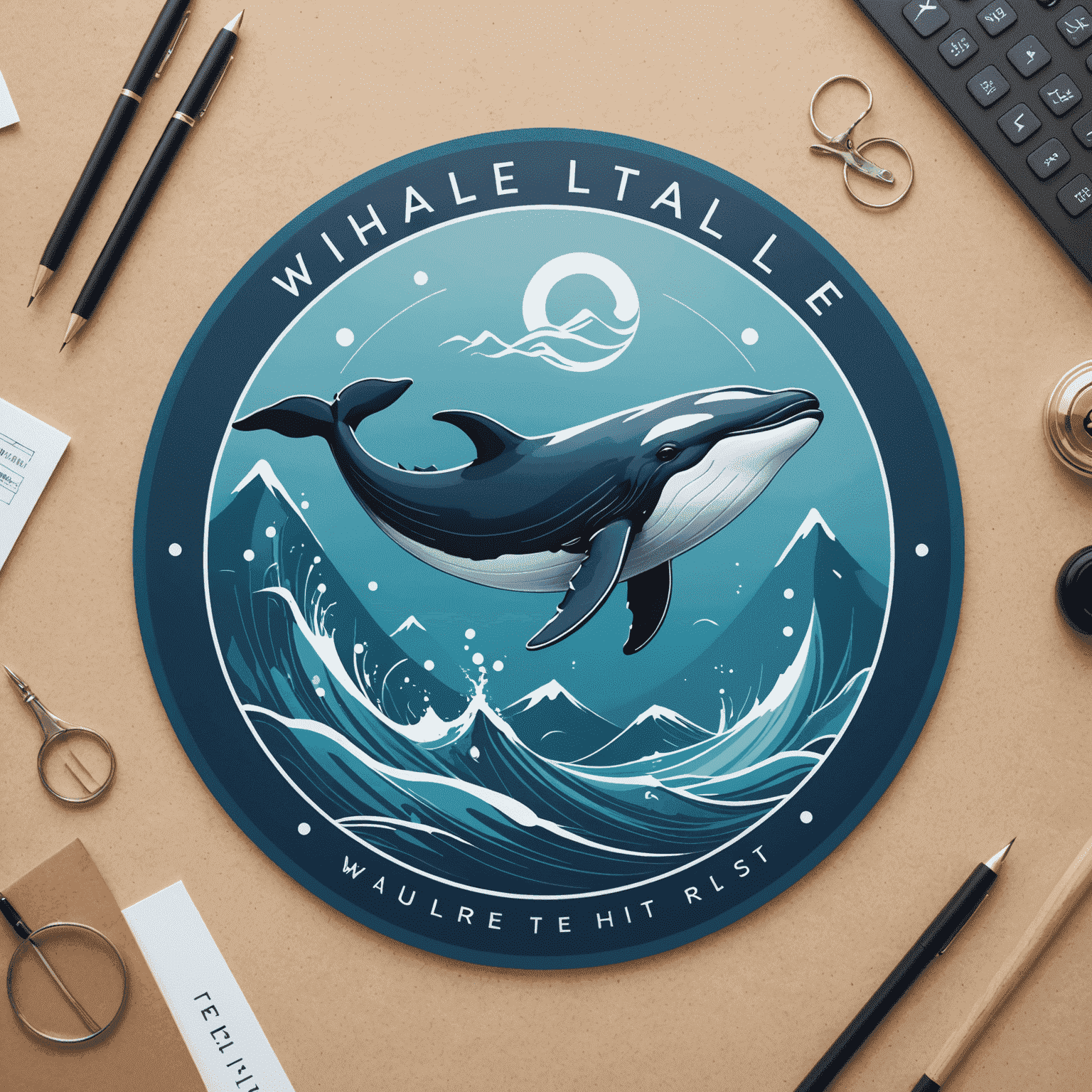 whaleeted Logo - Ein stilisierter Wal mit Finanzdiagrammen