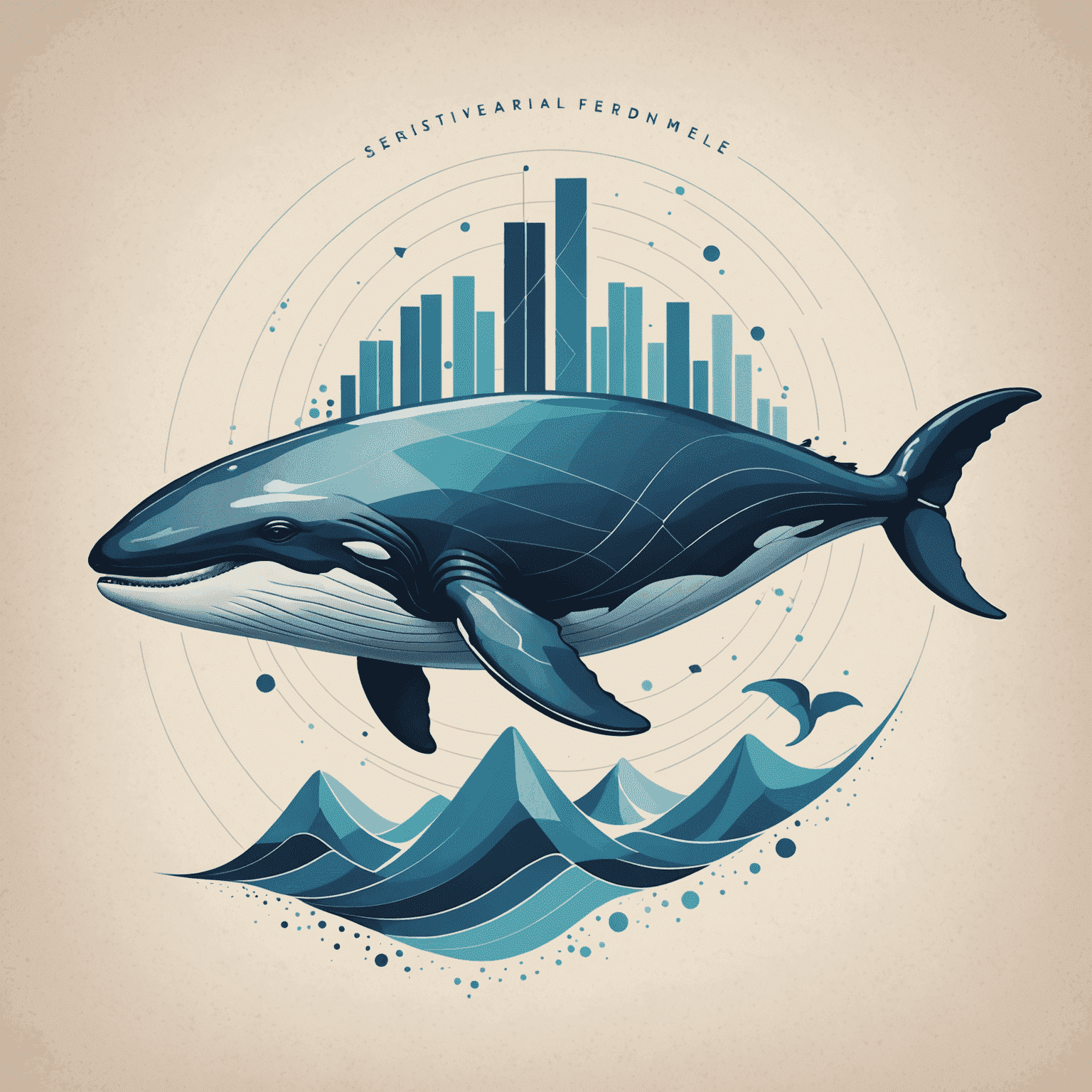 whaleeted Logo - Ein stilisierter Wal mit Finanzdiagrammen