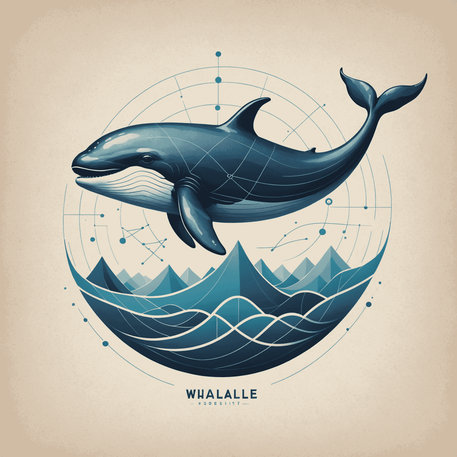 whaleeted Logo - Ein stilisierter Wal mit Finanzdiagrammen