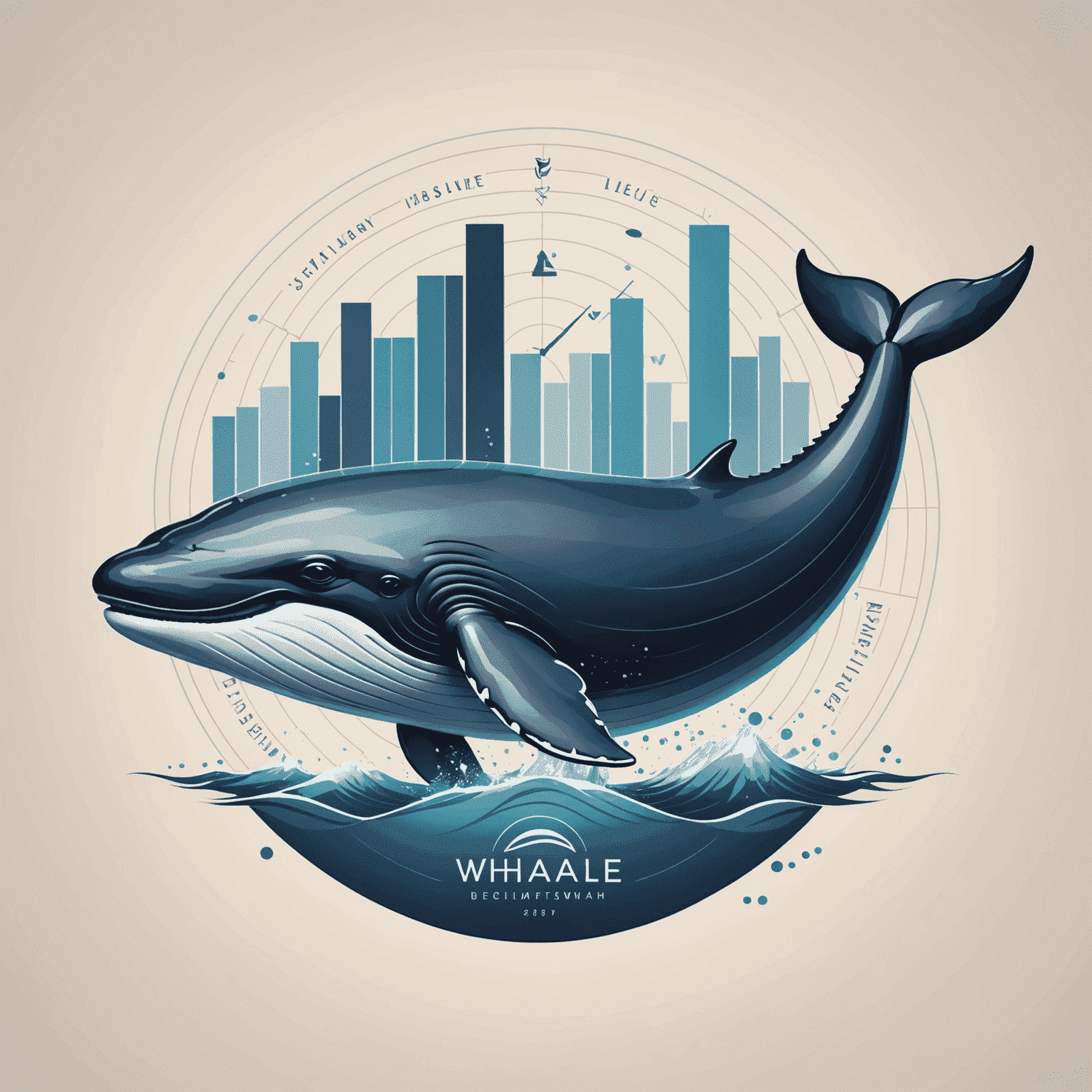 whaleeted Logo - Ein stilisierter Wal mit Finanzdiagrammen