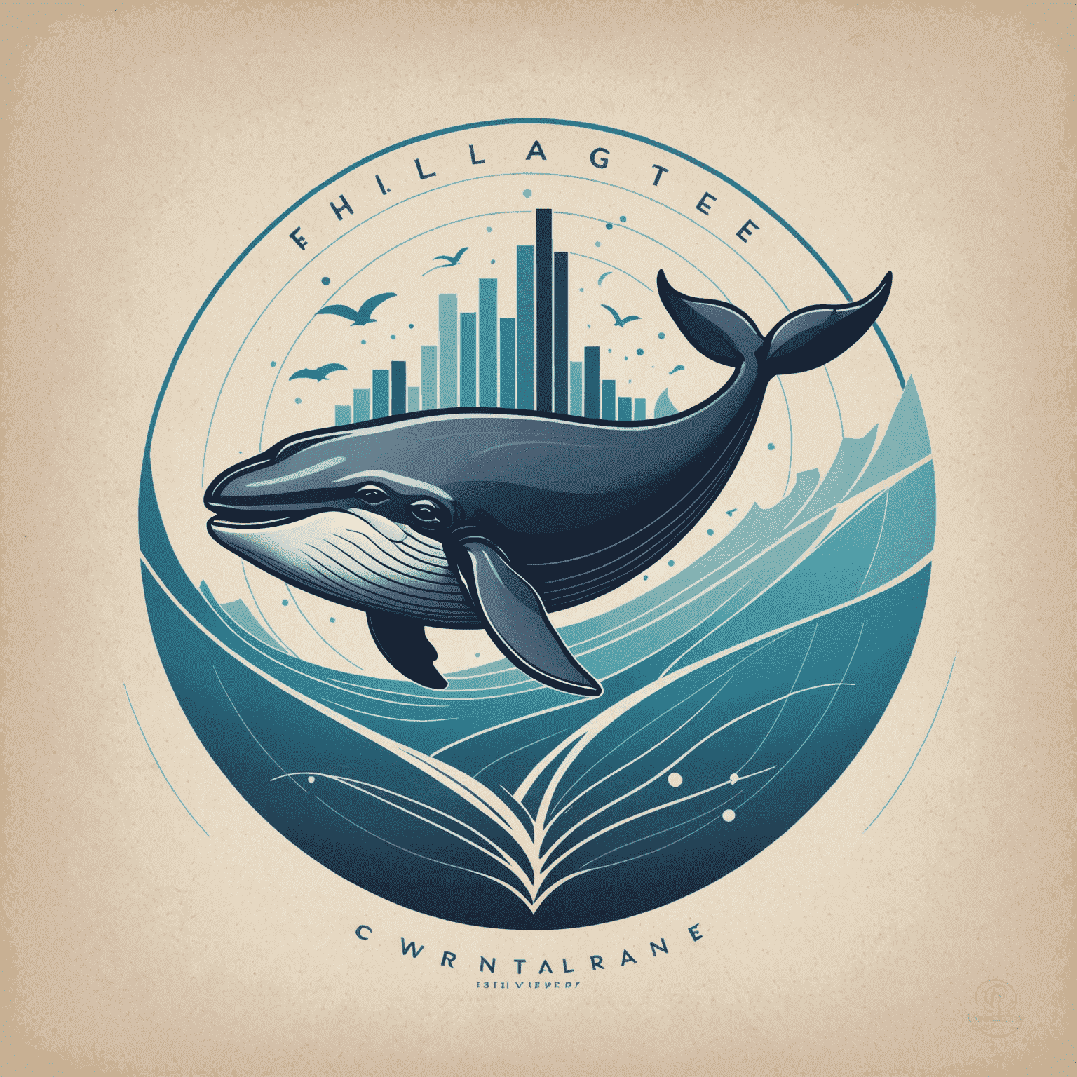 whaleeted Logo - Ein stilisierter Wal mit Finanzdiagrammen