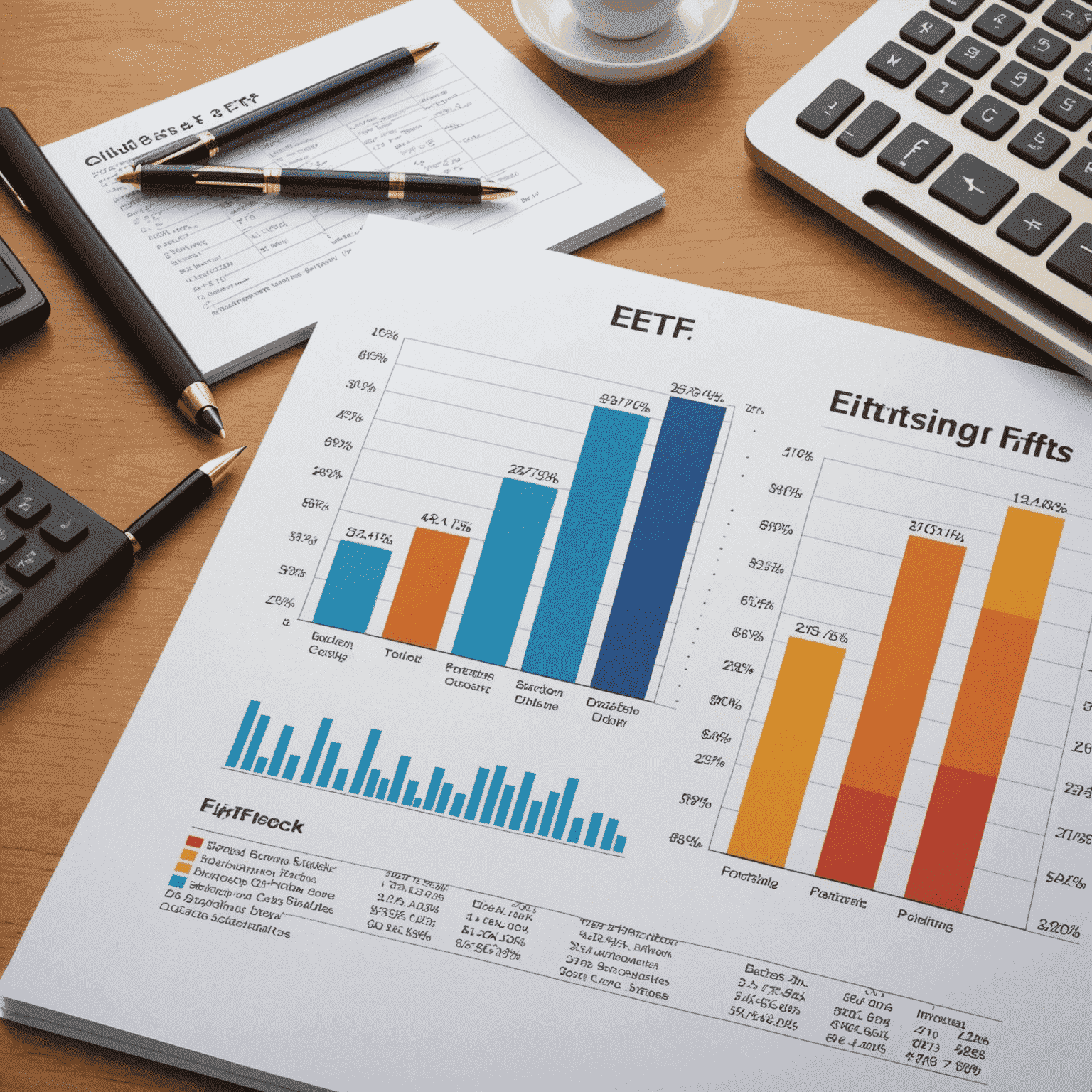 Aktien und ETFs: Grafik zeigt steigende Aktienkurse und diversifizierte ETF-Portfolios