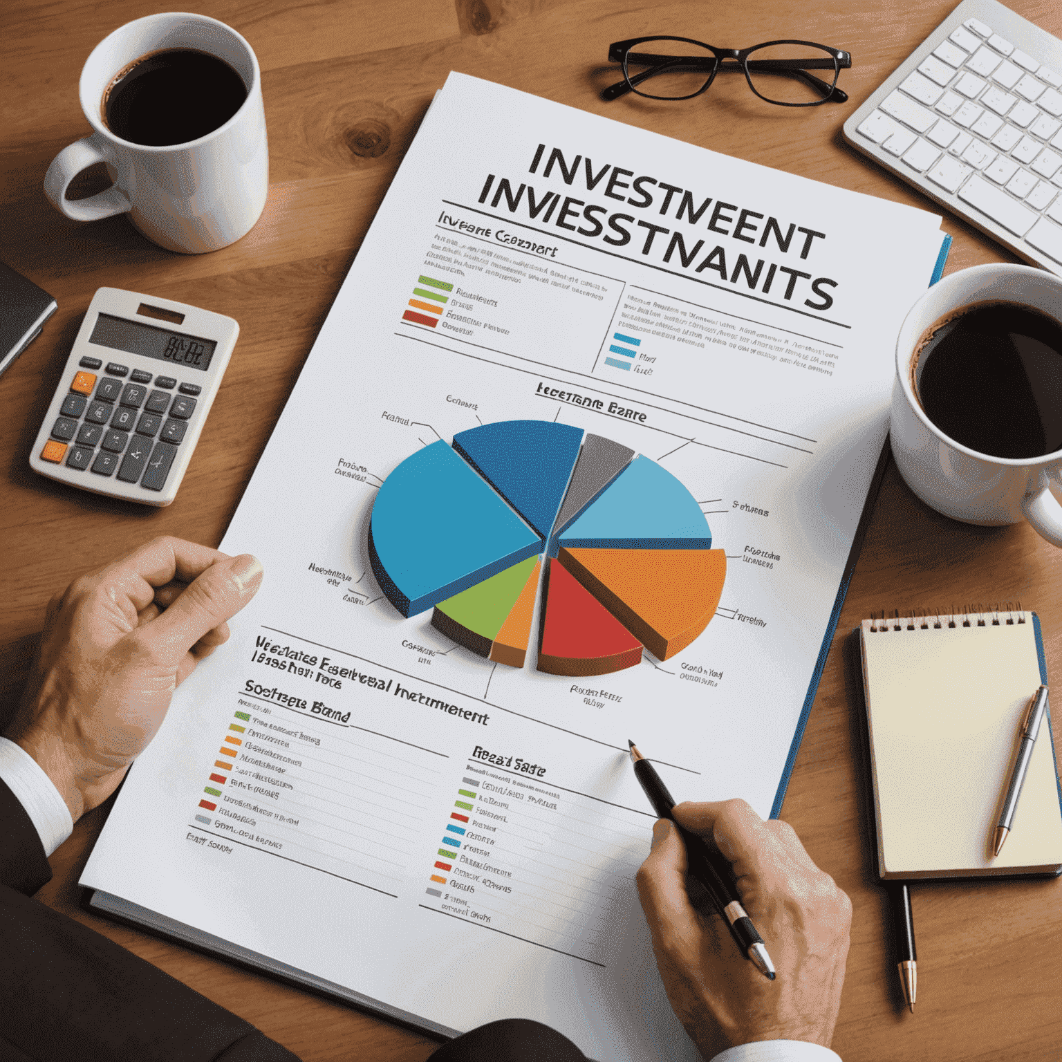 Ein Bild, das verschiedene Investitionsmöglichkeiten zeigt: Aktien, Immobilien und Anleihen