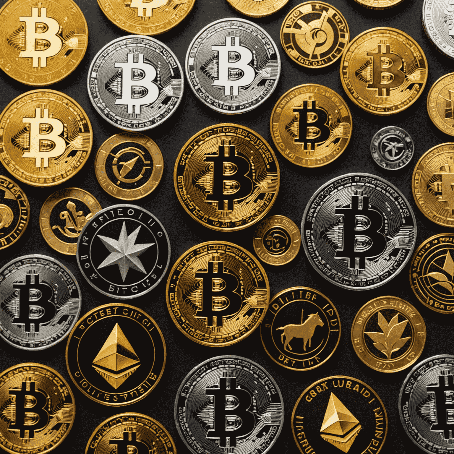 Kryptowährungen: Symbolische Darstellung von Bitcoin und anderen Kryptowährungen
